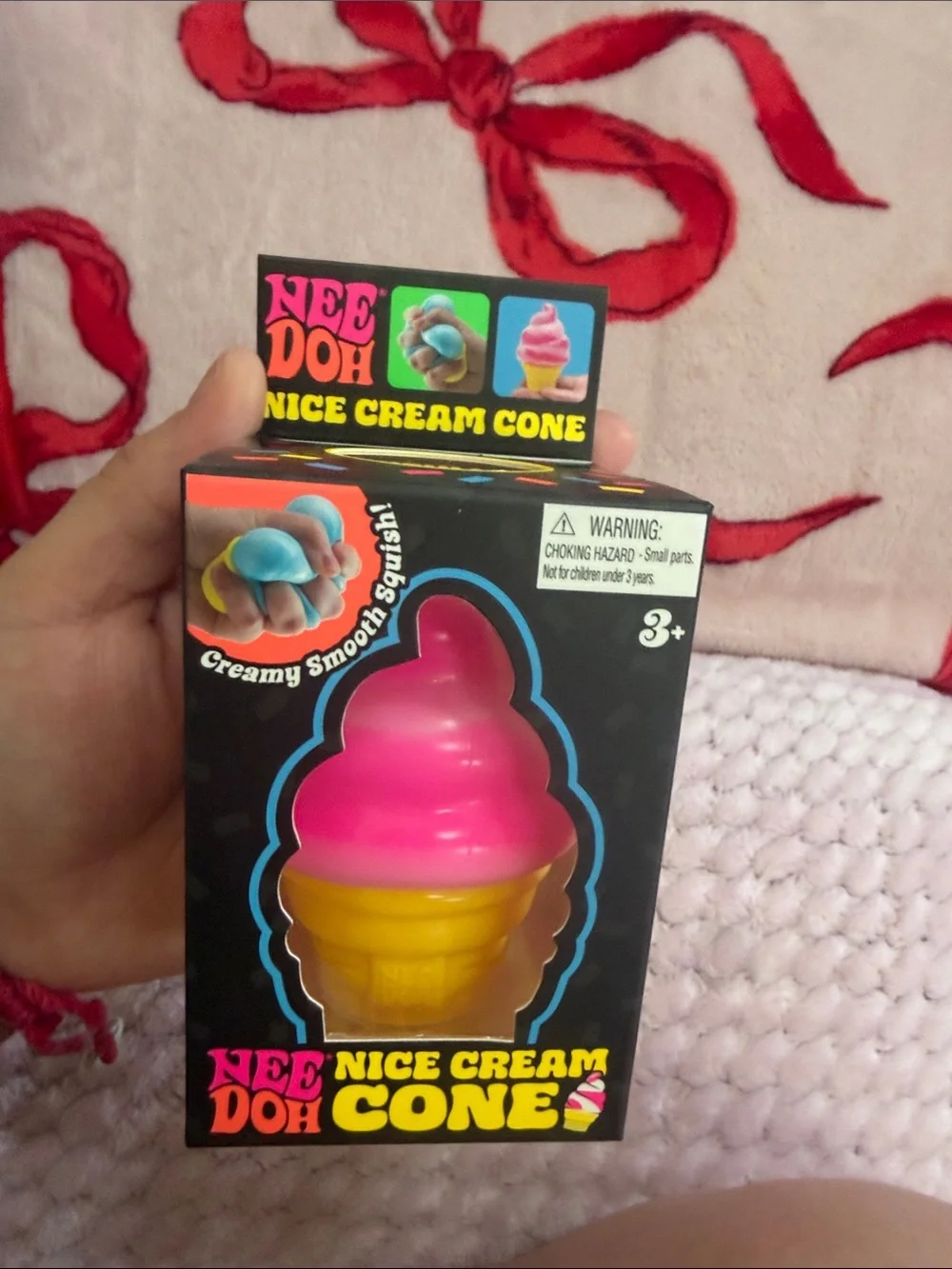 Nee Doh Nice Cream Cone Pink and Yellow Squishy Toy